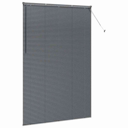 Fensterjalousie mit Vorhängen Manuell Dunkelgrau Aluminium