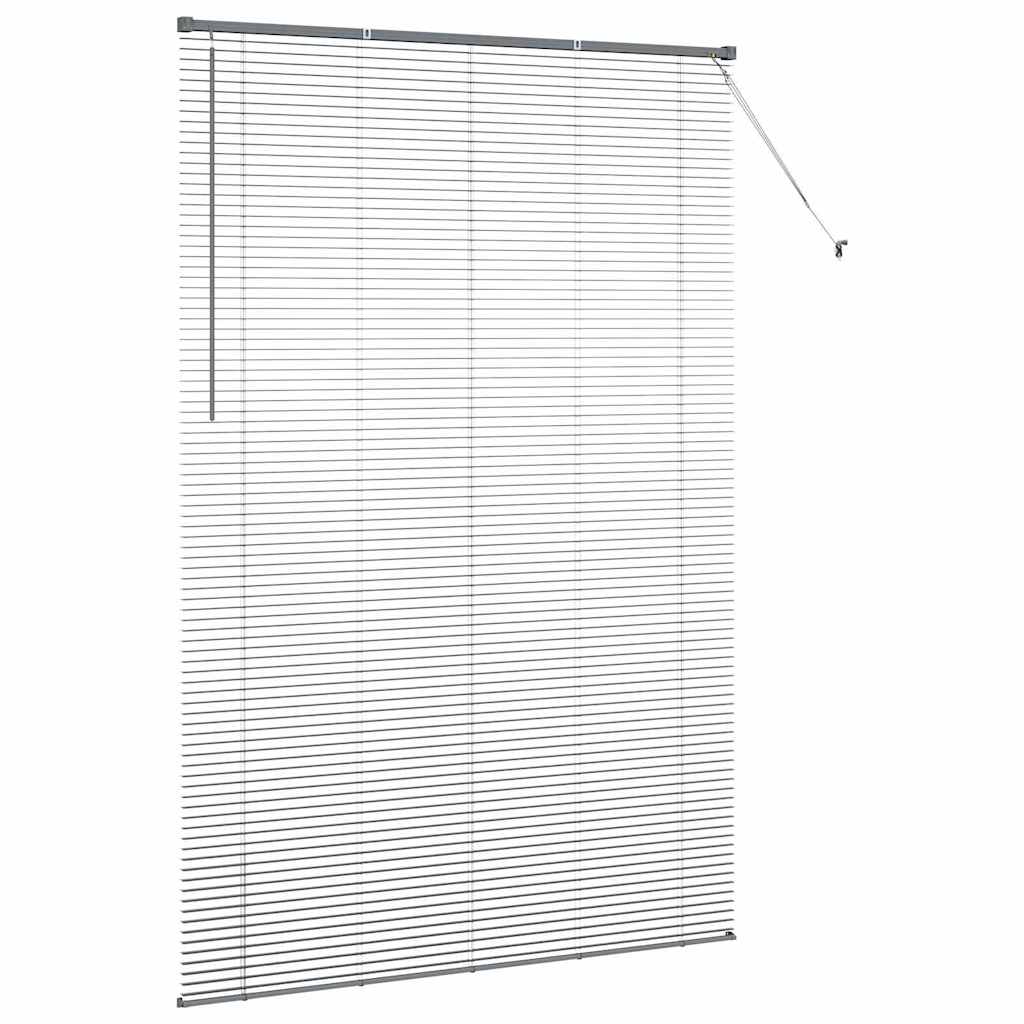 Fensterjalousie mit Vorhängen Manuell Dunkelgrau Aluminium