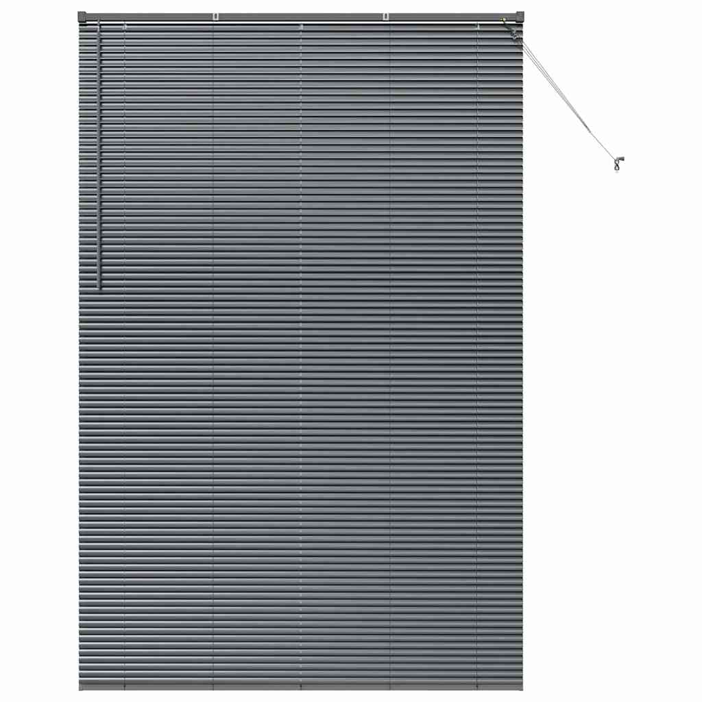 Fensterjalousie mit Vorhängen Manuell Dunkelgrau Aluminium