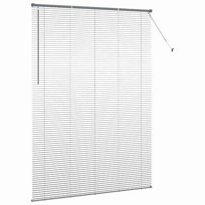 Fensterjalousie mit Vorhängen Dunkelgrau Aluminium