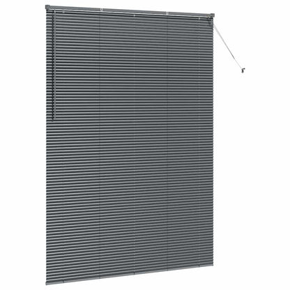 Fensterjalousie mit Vorhängen Dunkelgrau Aluminium