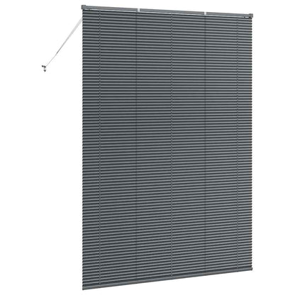 Fensterjalousie mit Vorhängen Dunkelgrau Aluminium