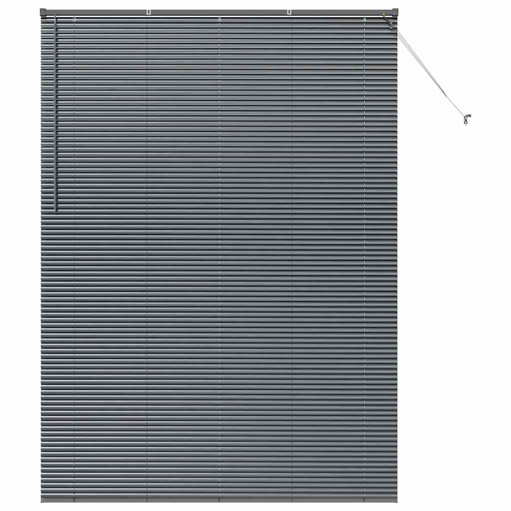 Fensterjalousie mit Vorhängen Dunkelgrau Aluminium