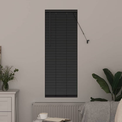Fensterjalousie mit Vorhängen Schwarz Aluminium