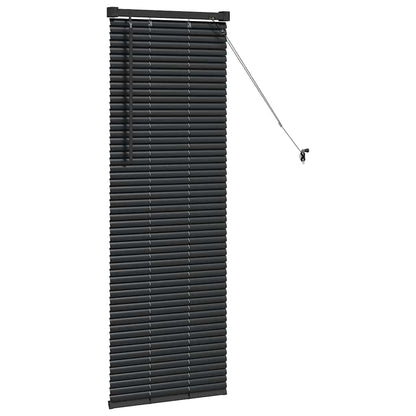Fensterjalousie mit Vorhängen Schwarz Aluminium