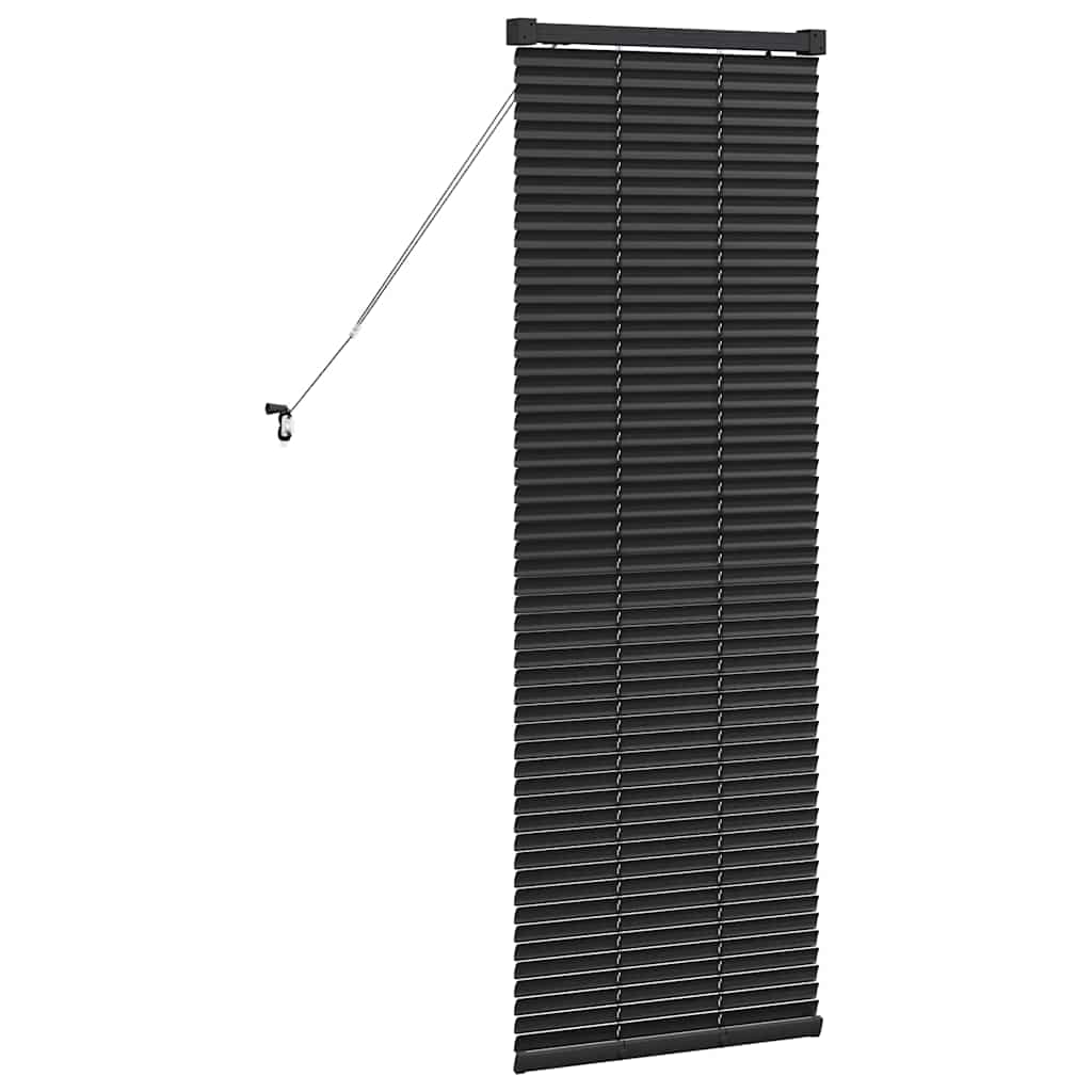 Fensterjalousie mit Vorhängen Schwarz Aluminium