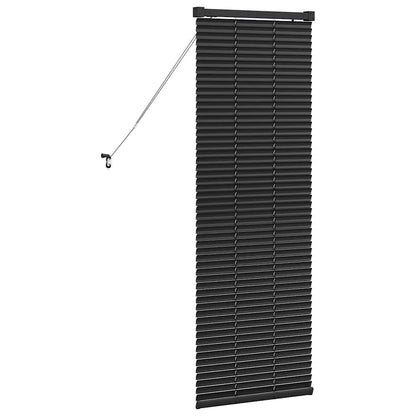 Fensterjalousie mit Vorhängen Schwarz Aluminium