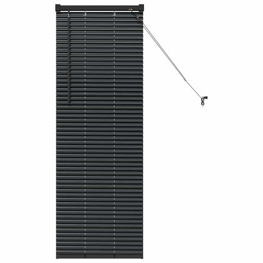 Fensterjalousie mit Vorhängen Schwarz Aluminium