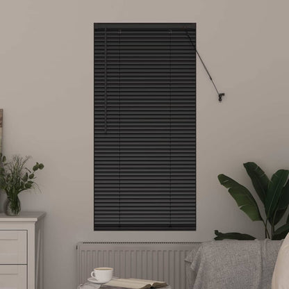 Fensterjalousie mit Vorhängen Schwarz Aluminium