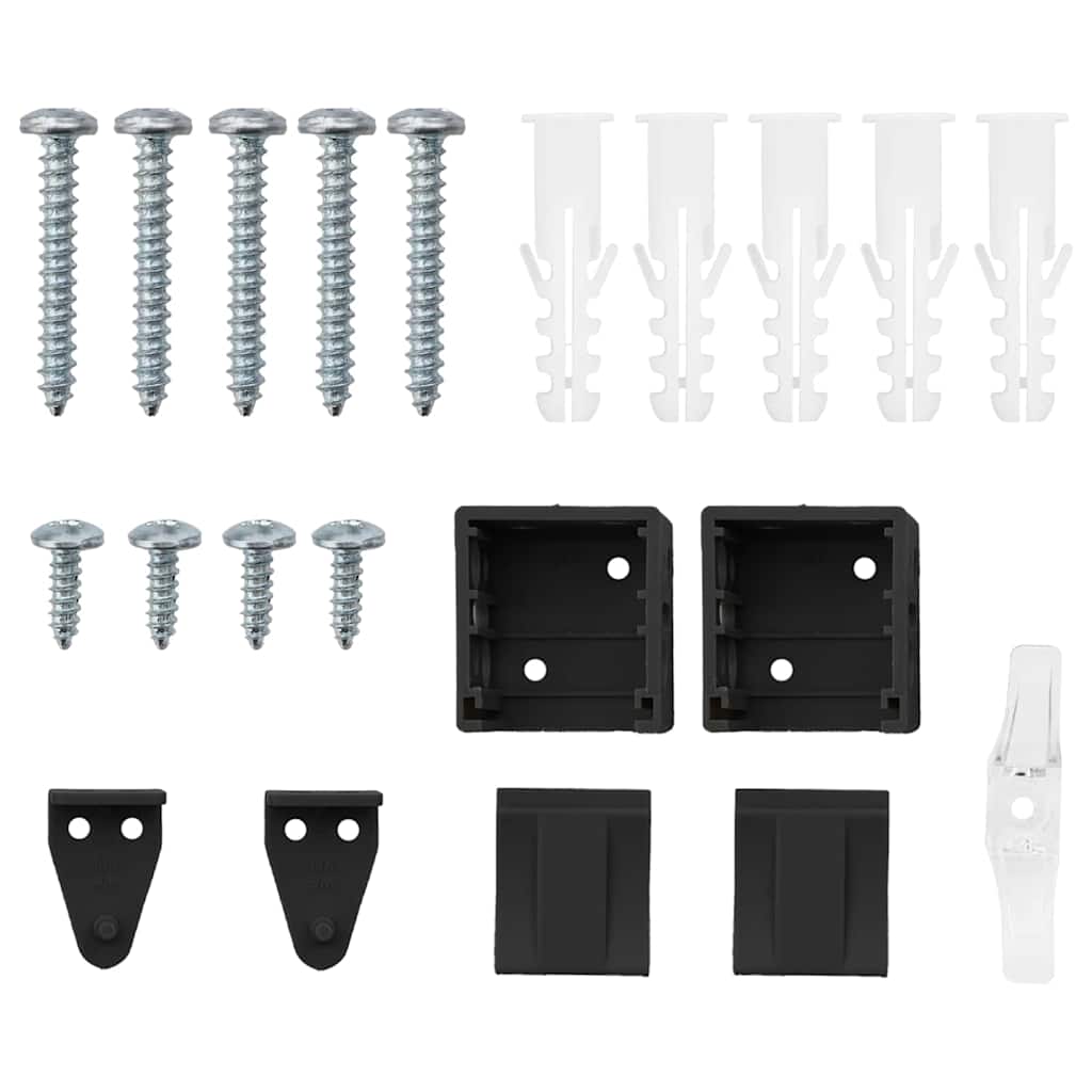 Fensterjalousie mit Vorhängen Schwarz Aluminium