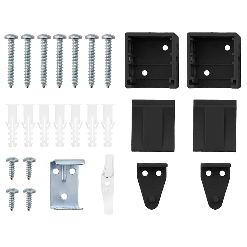 Fensterjalousie mit Vorhängen Schwarz Aluminium
