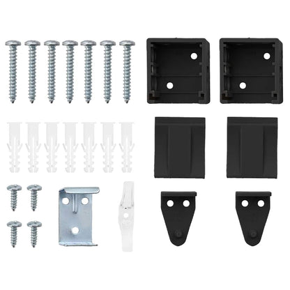 Fensterjalousie mit Vorhängen Schwarz Aluminium