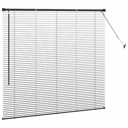 Fensterjalousie mit Vorhängen Schwarz Aluminium