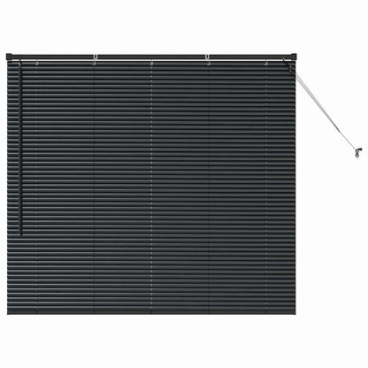 Fensterjalousie mit Vorhängen Schwarz Aluminium