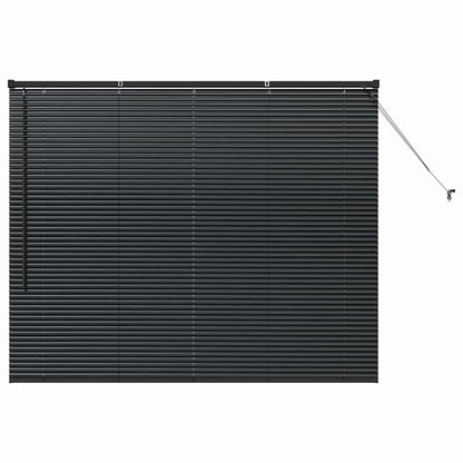 Fensterjalousie mit Vorhängen Schwarz Aluminium