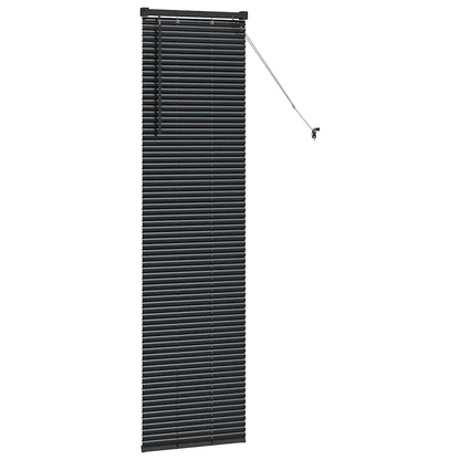 Fensterjalousie mit Vorhängen Schwarz Aluminium