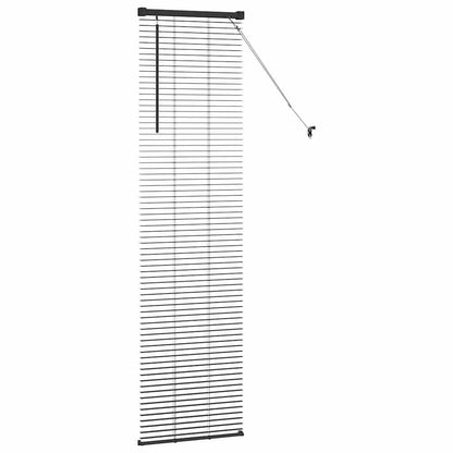 Fensterjalousie mit Vorhängen Schwarz Aluminium
