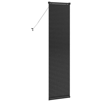 Fensterjalousie mit Vorhängen Schwarz Aluminium