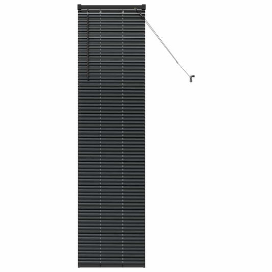 Fensterjalousie mit Vorhängen Schwarz Aluminium