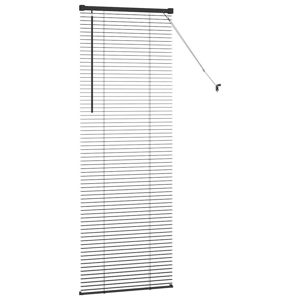 Fensterjalousie mit Vorhängen Schwarz Aluminium