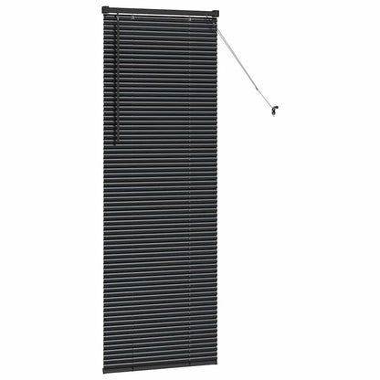 Fensterjalousie mit Vorhängen Schwarz Aluminium
