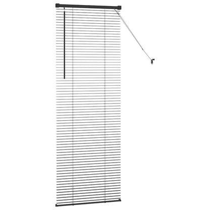 Fensterjalousie mit Vorhängen Schwarz Aluminium