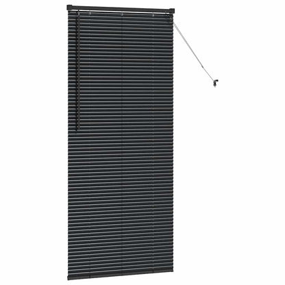 Fensterjalousie mit Vorhängen Schwarz Aluminium