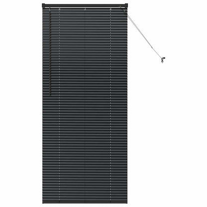 Fensterjalousie mit Vorhängen Schwarz Aluminium