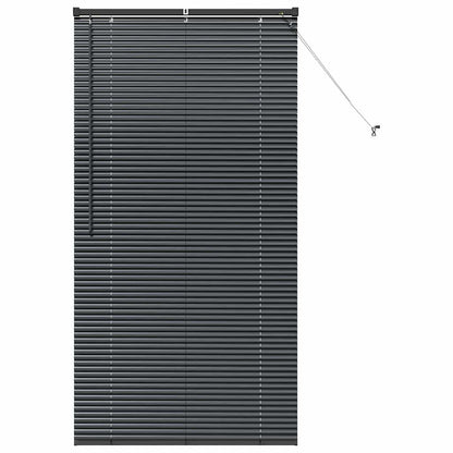 Fensterjalousie mit Vorhängen Schwarz Aluminium