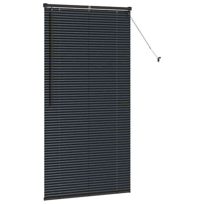 Fensterjalousie mit Vorhängen Schwarz Aluminium