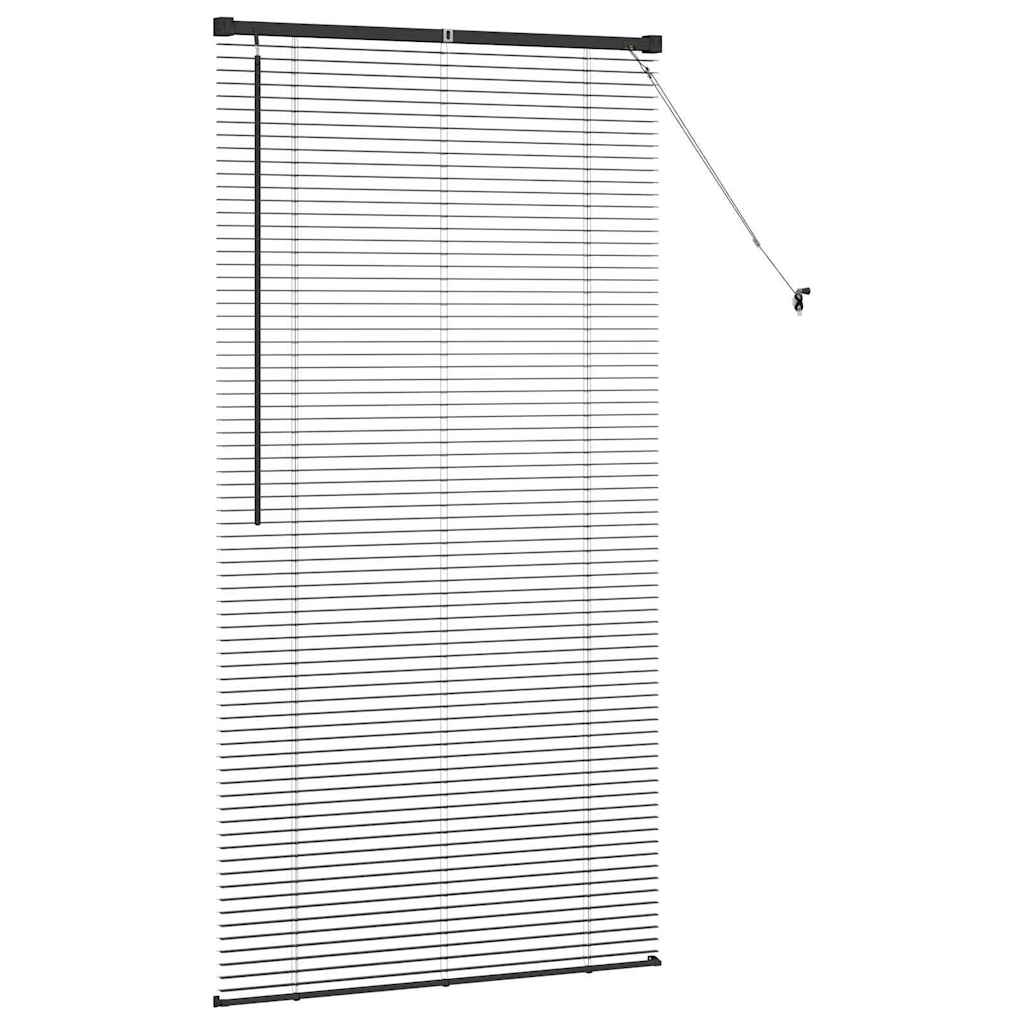 Fensterjalousie mit Vorhängen Schwarz Aluminium