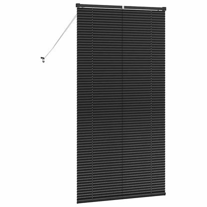 Fensterjalousie mit Vorhängen Schwarz Aluminium