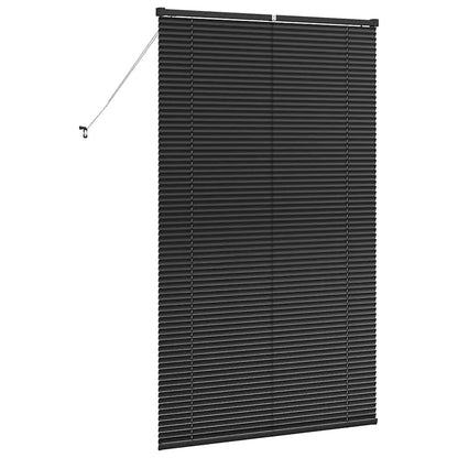 Fensterjalousie mit Vorhängen Schwarz Aluminium