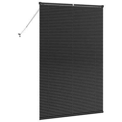 Fensterjalousie mit Vorhängen Schwarz Aluminium