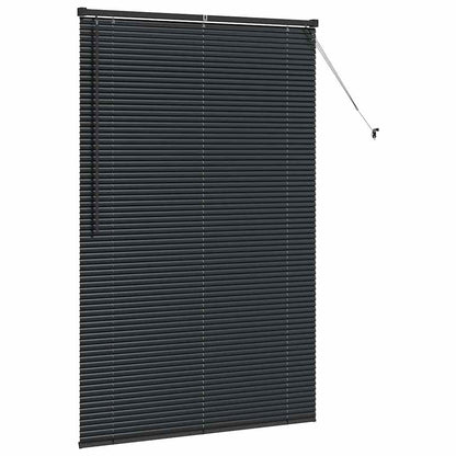 Fensterjalousie mit Vorhängen Schwarz Aluminium