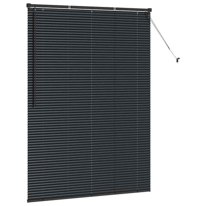 Fensterjalousie mit Vorhängen Schwarz Aluminium