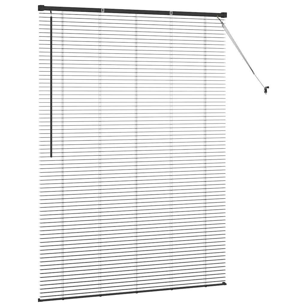 Fensterjalousie mit Vorhängen Schwarz Aluminium