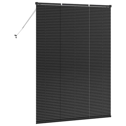 Fensterjalousie mit Vorhängen Schwarz Aluminium