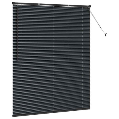 Fensterjalousie mit Vorhängen Schwarz Aluminium