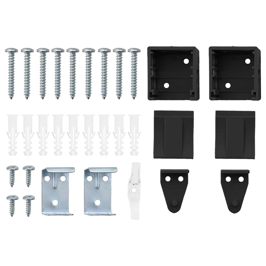 Fensterjalousie mit Vorhängen Schwarz Aluminium