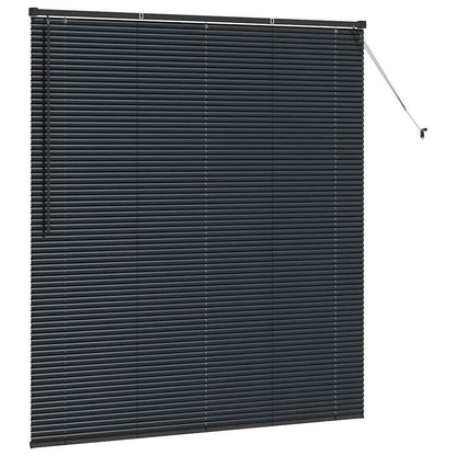 Fensterjalousie mit Vorhängen Schwarz Aluminium