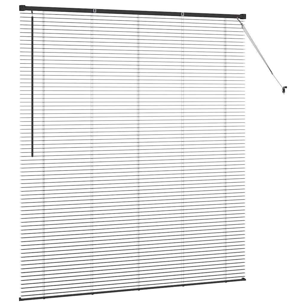 Fensterjalousie mit Vorhängen Schwarz Aluminium