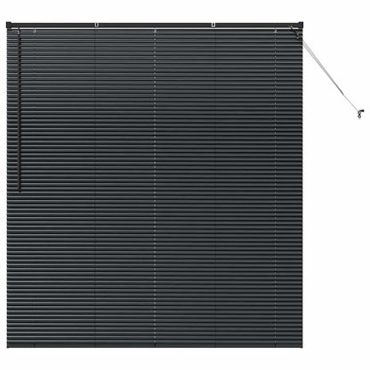 Fensterjalousie mit Vorhängen Schwarz Aluminium