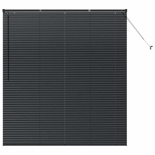 Fensterjalousie mit Vorhängen Schwarz Aluminium