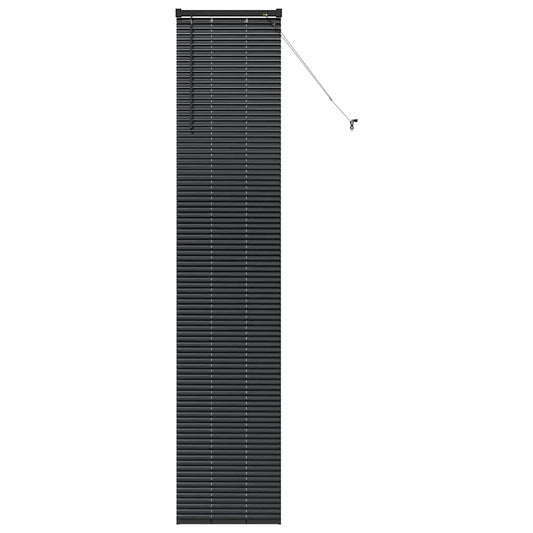 Fensterjalousie mit Vorhängen Schwarz Aluminium