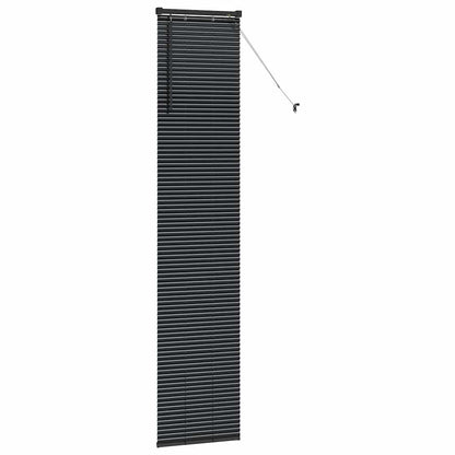 Fensterjalousie mit Vorhängen Schwarz Aluminium