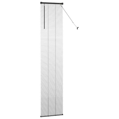 Fensterjalousie mit Vorhängen Schwarz Aluminium
