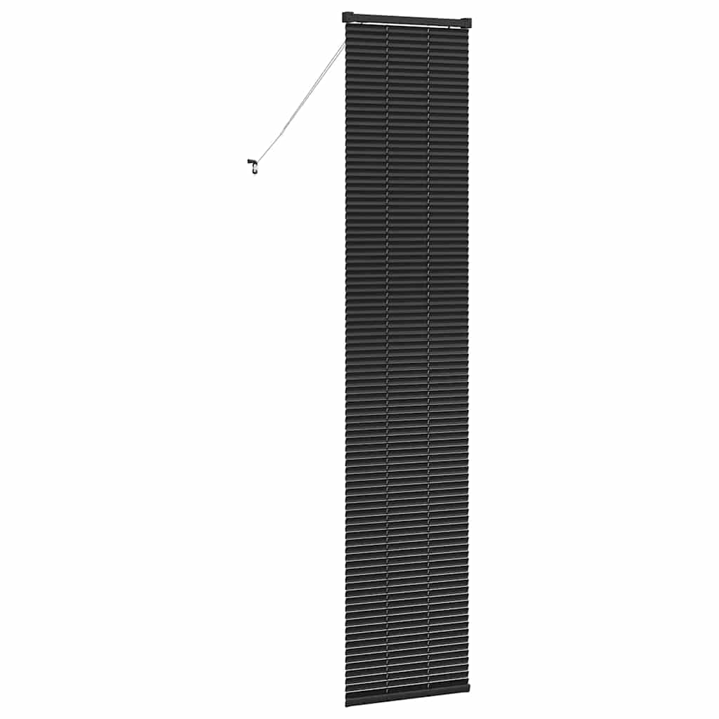 Fensterjalousie mit Vorhängen Schwarz Aluminium