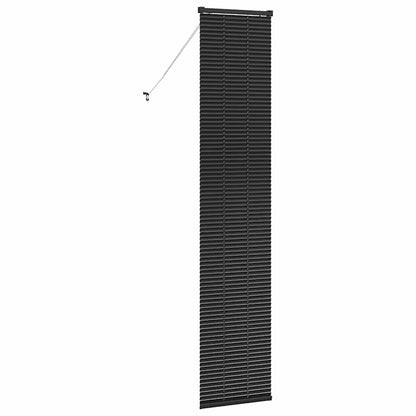 Fensterjalousie mit Vorhängen Schwarz Aluminium