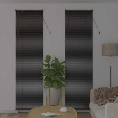 Fensterjalousie mit Vorhängen Schwarz Aluminium